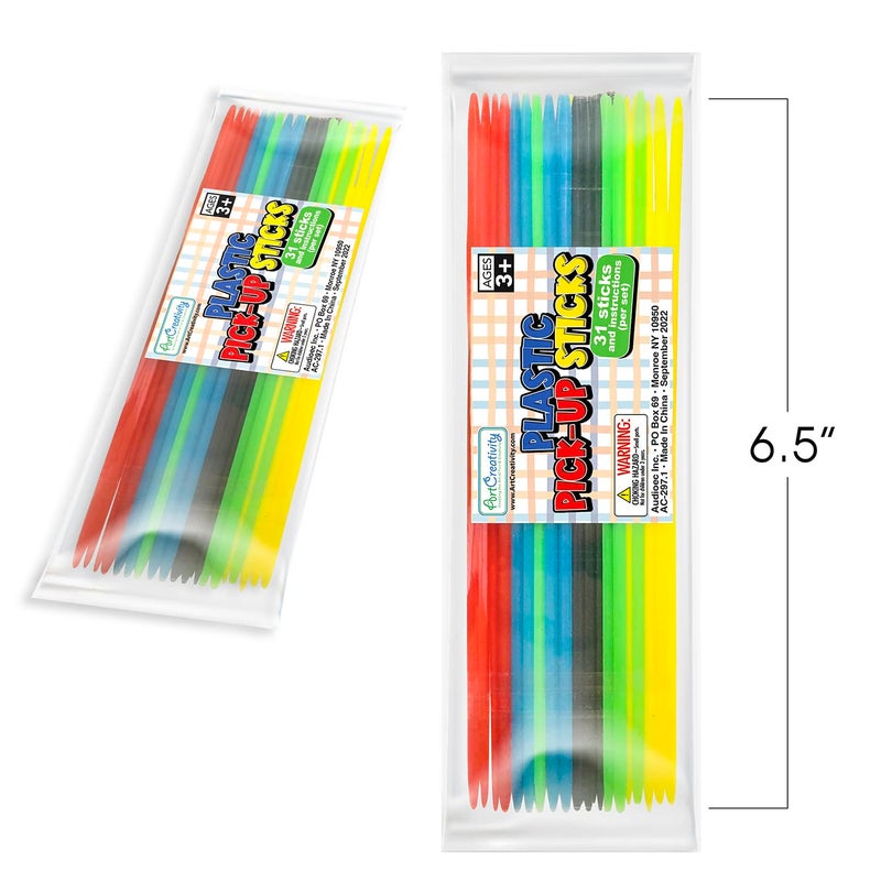 Gamie Plastic Pick-Up Sticks - Pack of 12 Sets (372 Sticks Total), Each Set with 31 Sticks & Instructions, Classic Pickup Sticks Game for Kids, Party Favors & Carnival Prizes - Image 3